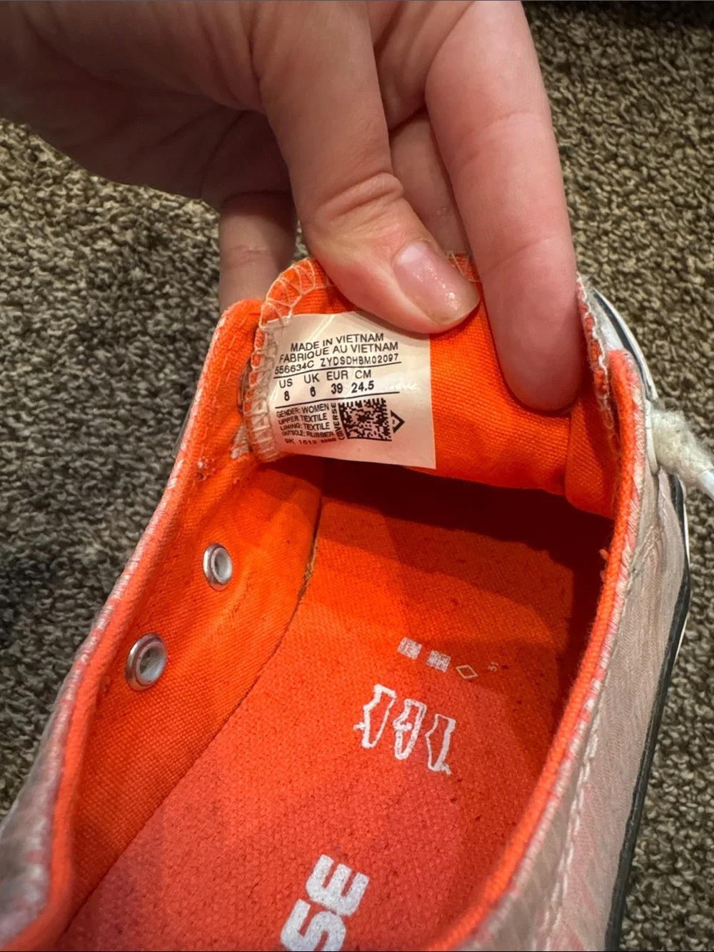 Converse All Star Low Top Sneakers in Coral and White - Picture 6 of 7